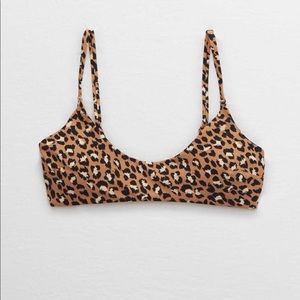 Aerie leopard scoop bikini top - Size M